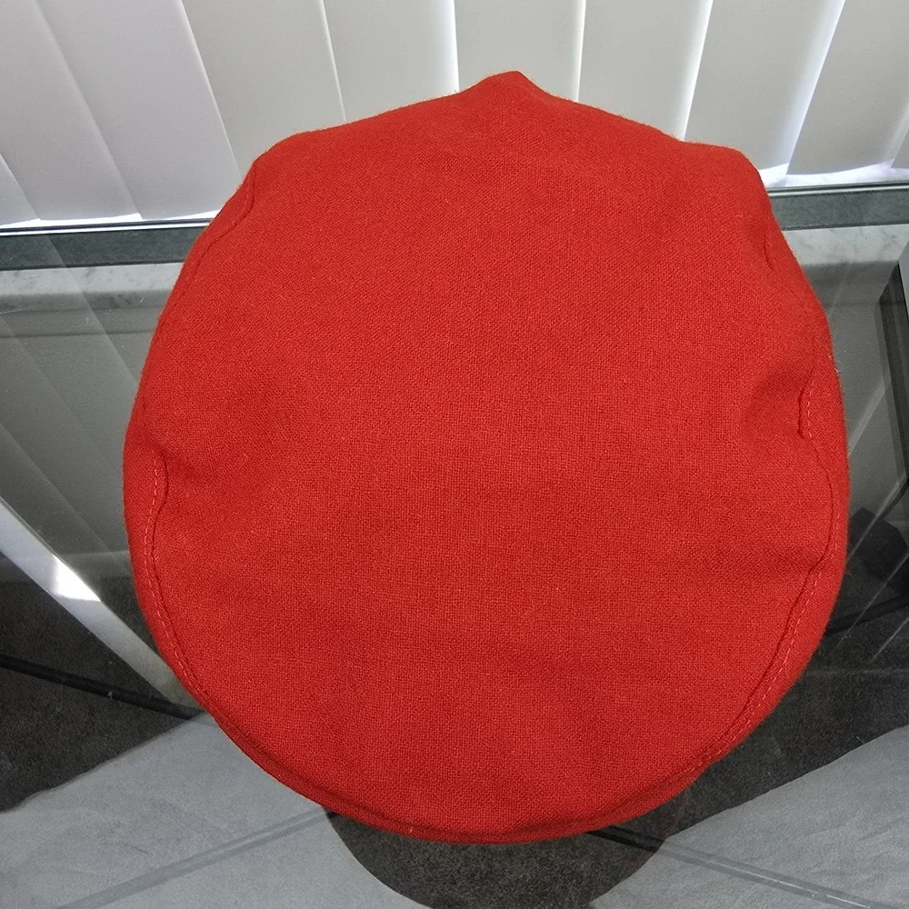 Vintage Pendleton Red Newsboy Cabbie Wool Ivy Flat Cap Hat USA‎ Made Size Large